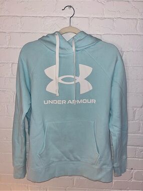 Under Armour Light Aqua Hoodie with White Logo